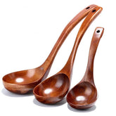 Long Handled Wooden Soup Spoons Bamboo Wood Kitchen Cooking Utensil Tools
