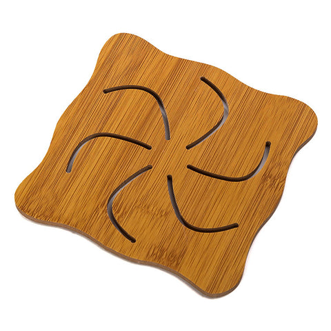 Cartoon Hollow Out Wooden Coaster Kitchen Tableware Thickened Anti Scalding And Heat Insulation Mat