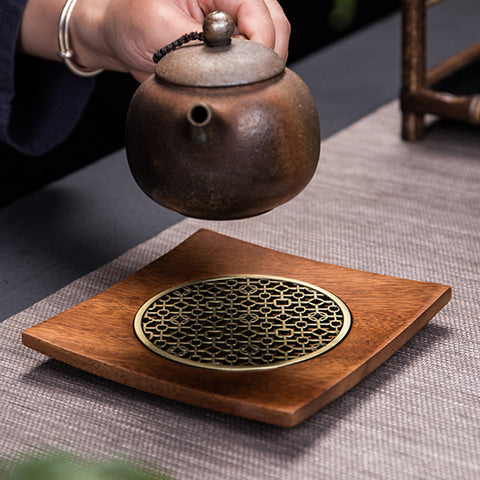 Wooden Pot Bearer Walnut Pot Holder Dry Bubble Table Pot Keeper Purple Sand Pot Water Storage Type Teapot Base Dry Bubble Tray