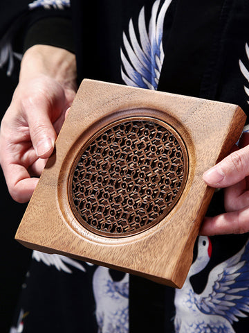 Wooden Pot Bearer Walnut Pot Holder Dry Bubble Table Pot Keeper Purple Sand Pot Water Storage Type Teapot Base Dry Bubble Tray
