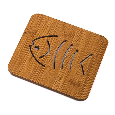 Cartoon Hollow Out Wooden Coaster Kitchen Tableware Thickened Anti Scalding And Heat Insulation Mat