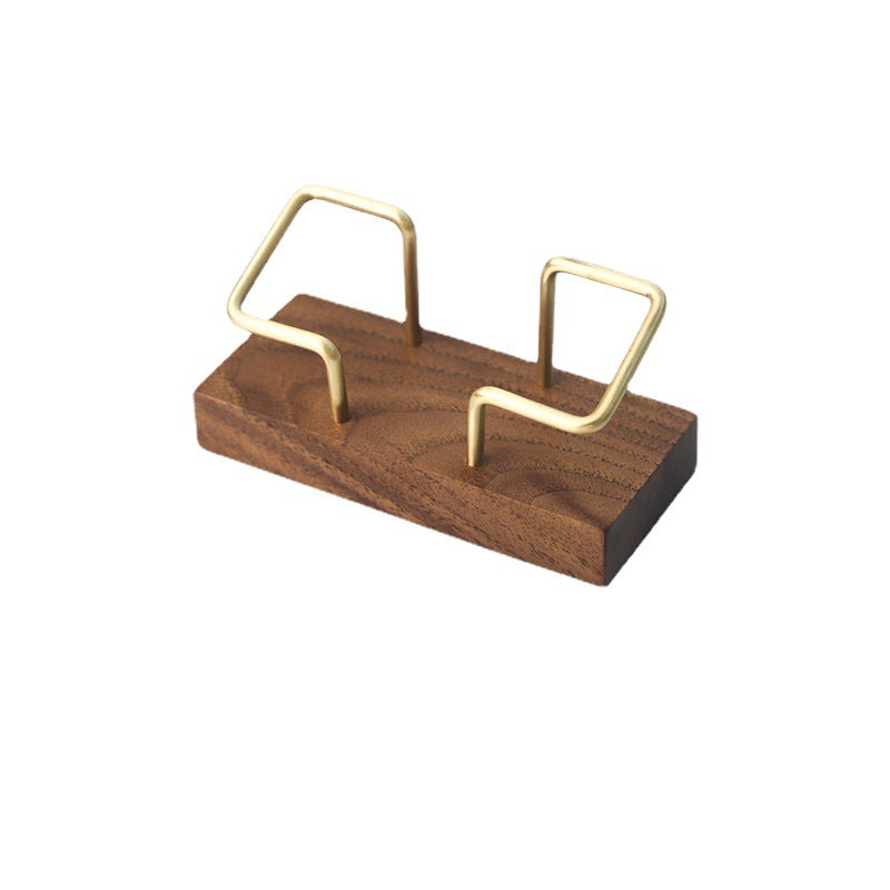 Walnut Brass Business Card Holder Wooden Business Card Holder Metal Business Card Holder Solid Wood Card Holder Signature Box