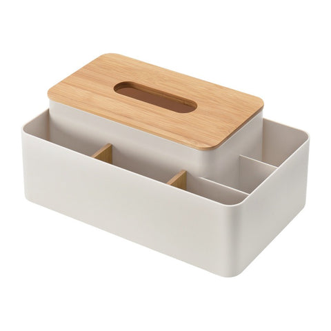 Elevated Extractable Tissue Box Living Room Bamboo Separated Multifunctional Desktop Organizer Remote Control Organizer