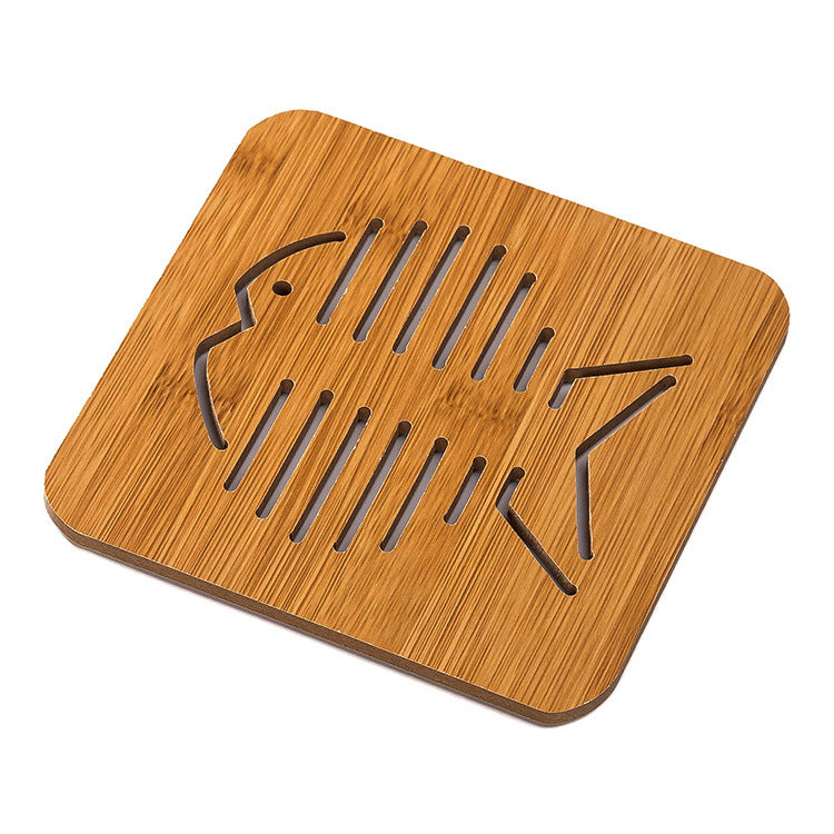 Cartoon Hollow Out Wooden Coaster Kitchen Tableware Thickened Anti Scalding And Heat Insulation Mat