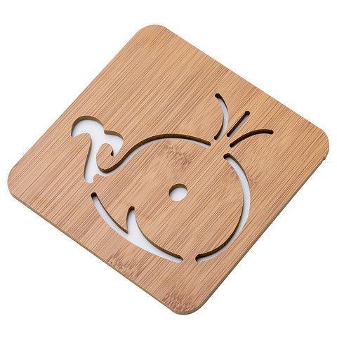 Cartoon Hollow Out Wooden Coaster Kitchen Tableware Thickened Anti Scalding And Heat Insulation Mat