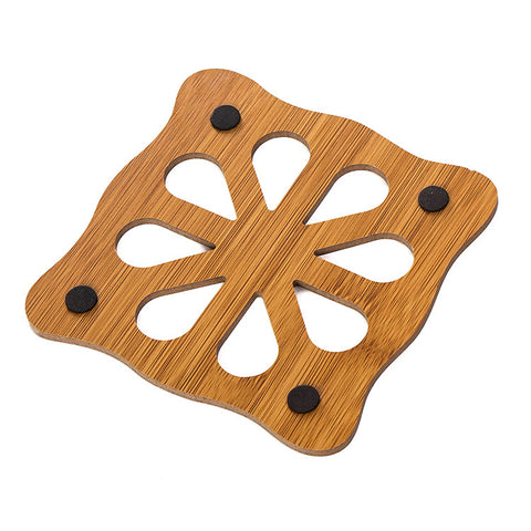 Cartoon Hollow Out Wooden Coaster Kitchen Tableware Thickened Anti Scalding And Heat Insulation Mat