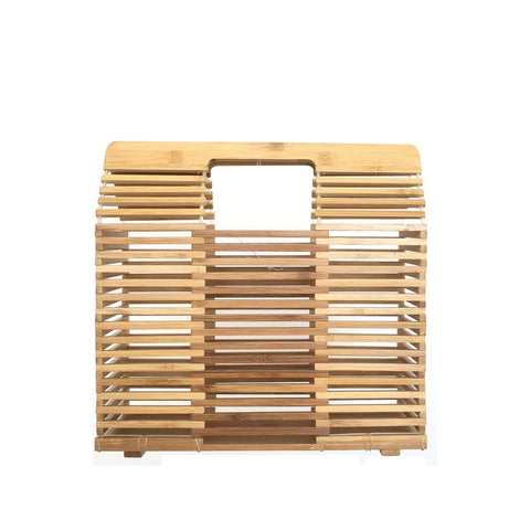 Square Bamboo Bag Ins Wind Hollow Bamboo Handbag Summer Beach Bag Women's Retro Bamboo Bag